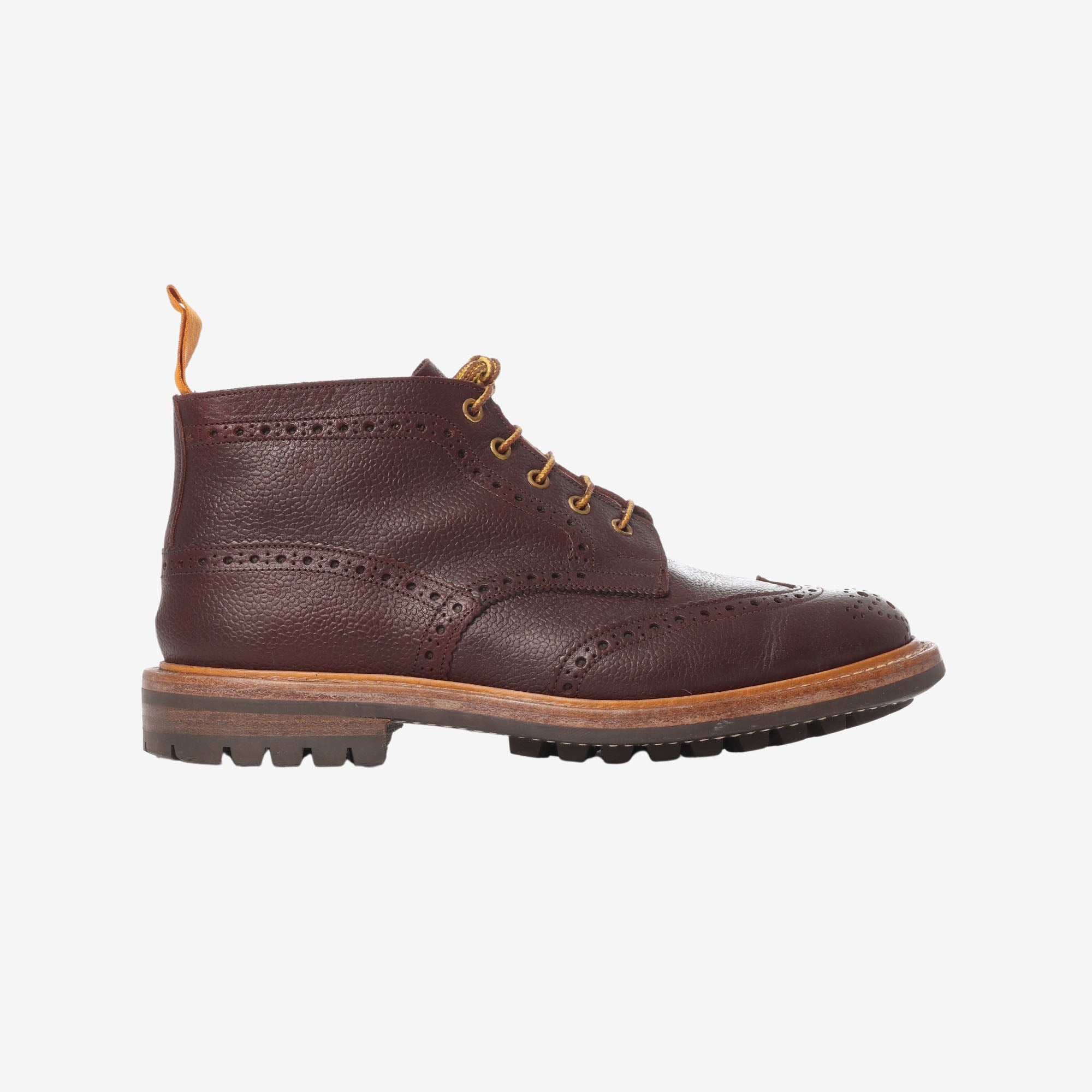 Grain Leather Brogue Boots