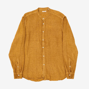 Linen Collarless Shirt